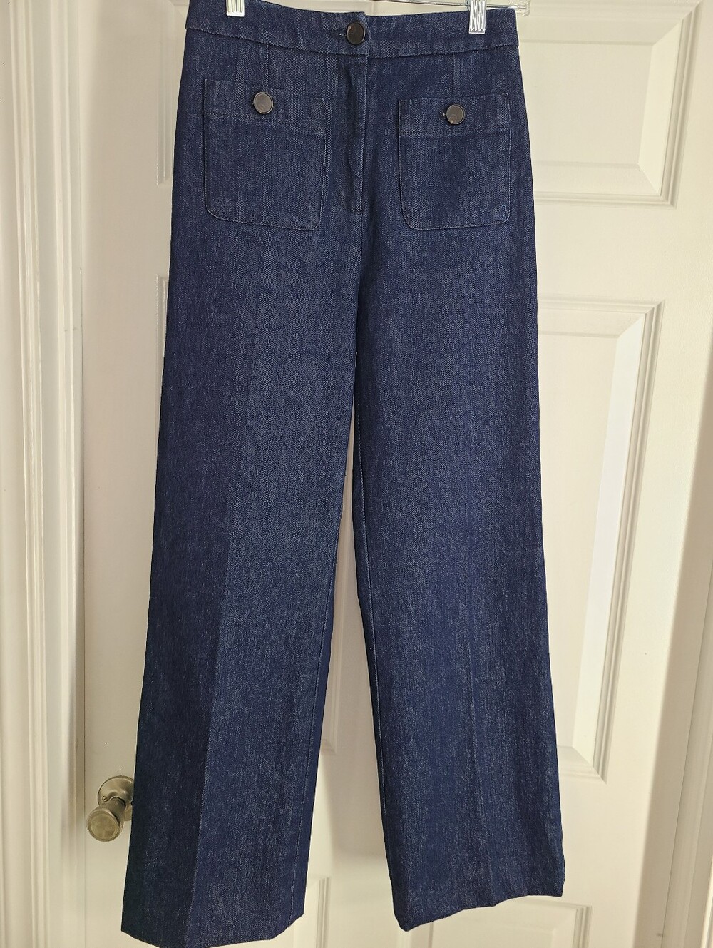NWOT  Sézane Dan Trousers Indigo Dark Wash 70s style Wide Leg Jeans size 36